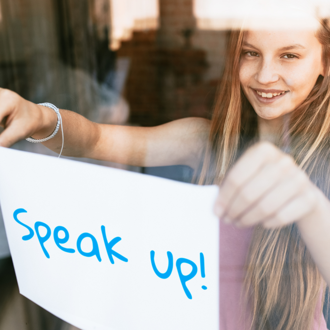 pride speak up sign